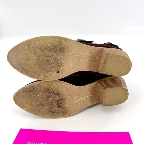 CHINESE LAUNDRY TEE JAI Brown Suede Leather Boots size 7.5 M - Picture 6 of 12